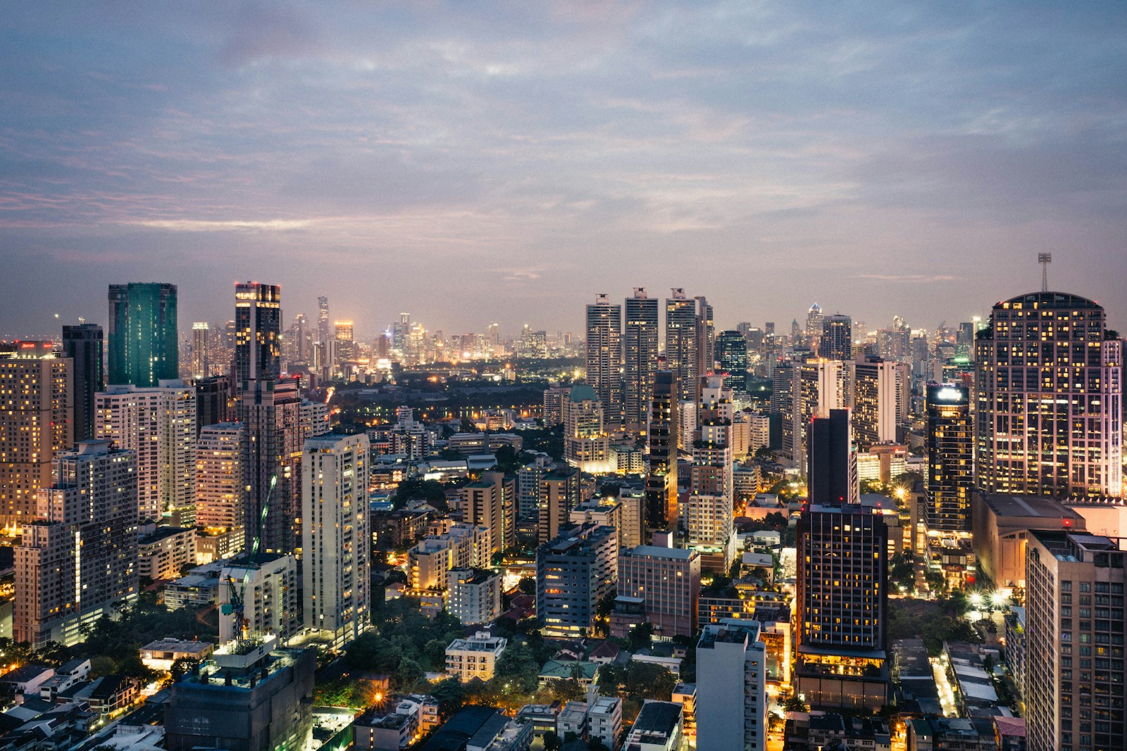 Bangkok skyline under blue sky, illustrating Southeast Asia as a regional production hub