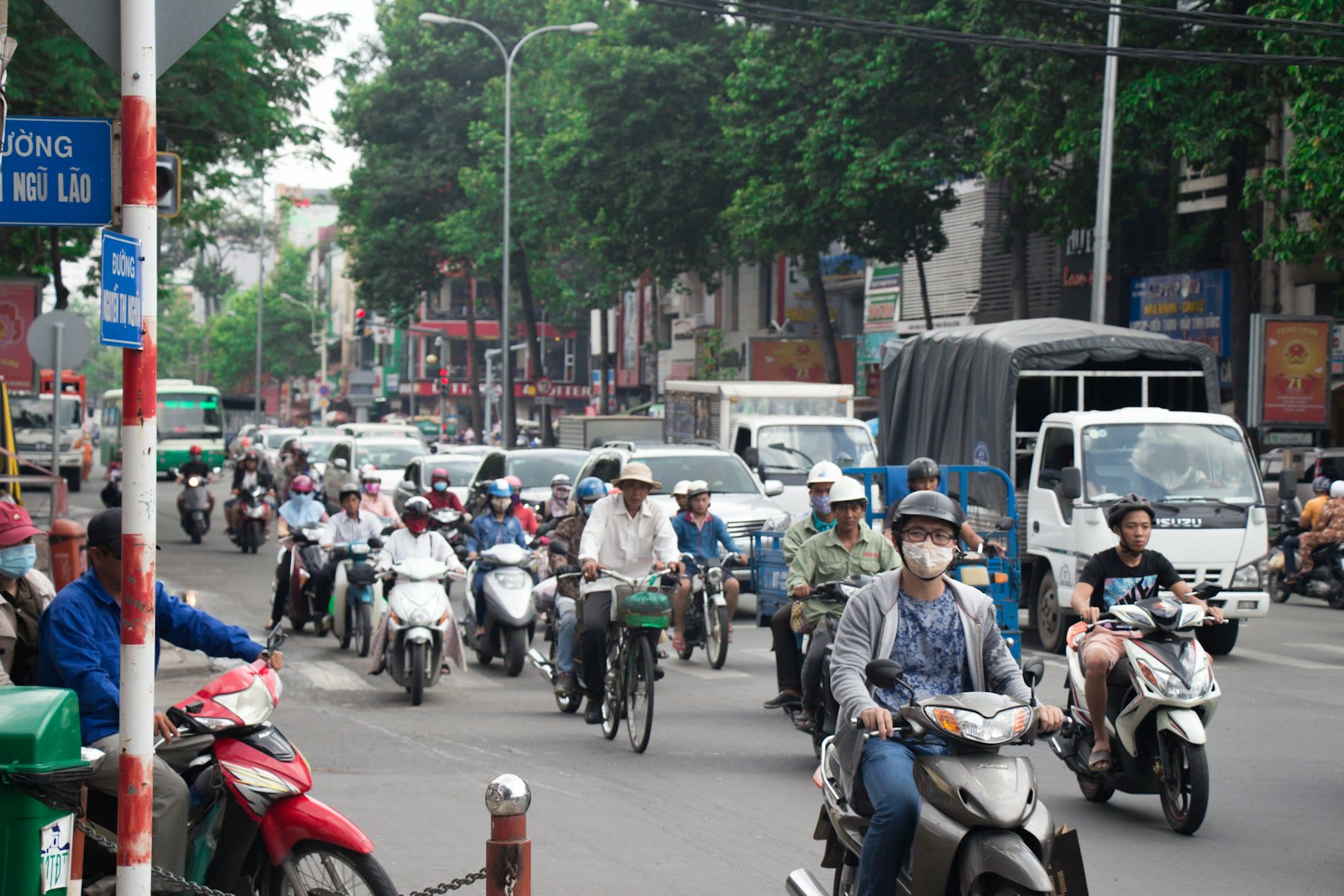 Motorbike traffic on a Ho Chi Minh City street