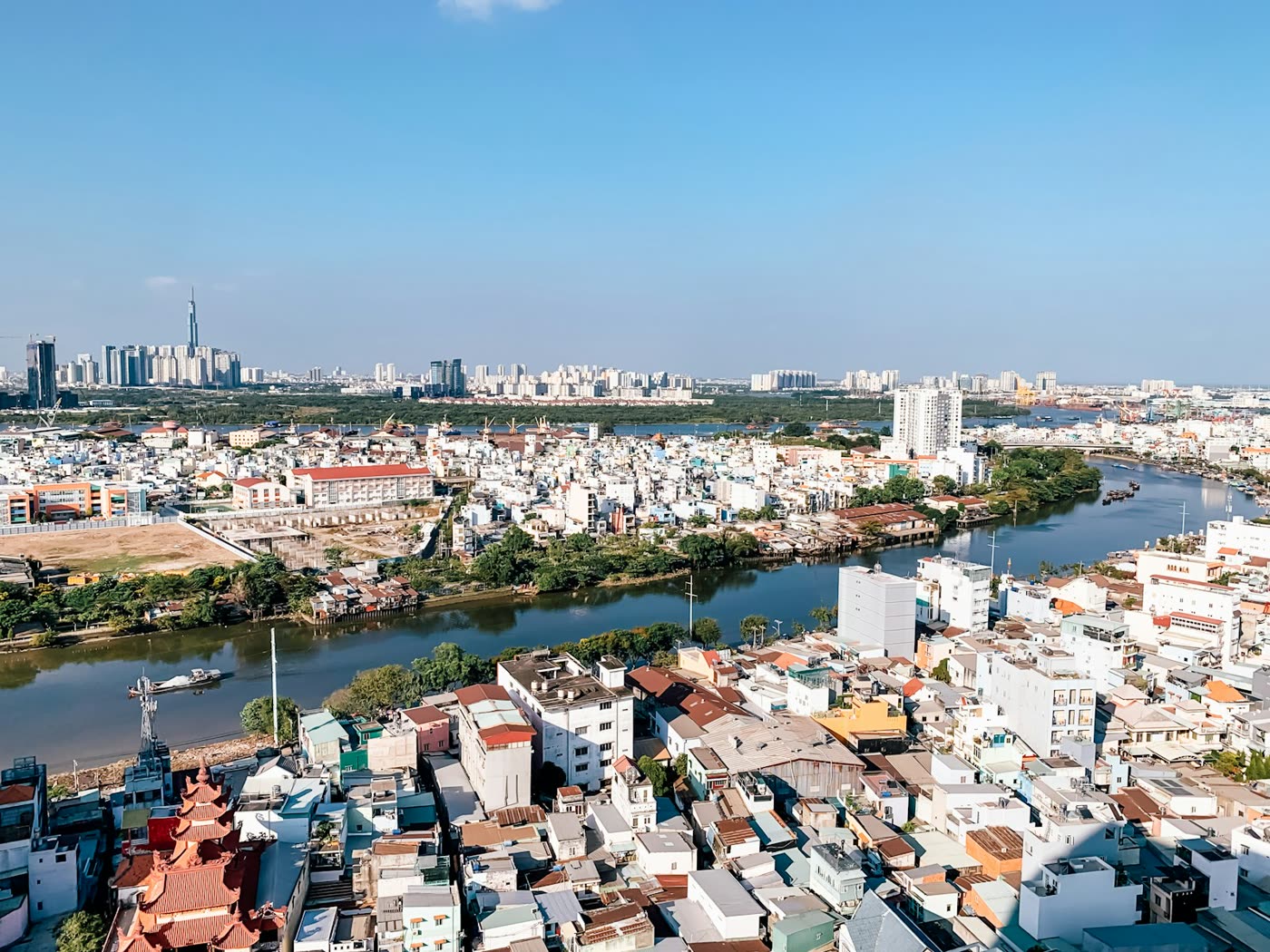 Aerial daytime view of Ho Chi Minh City
